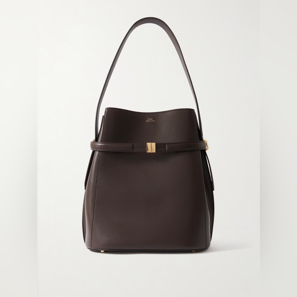 TOTEME
Leather Belted Bucket Bag Dark Brown